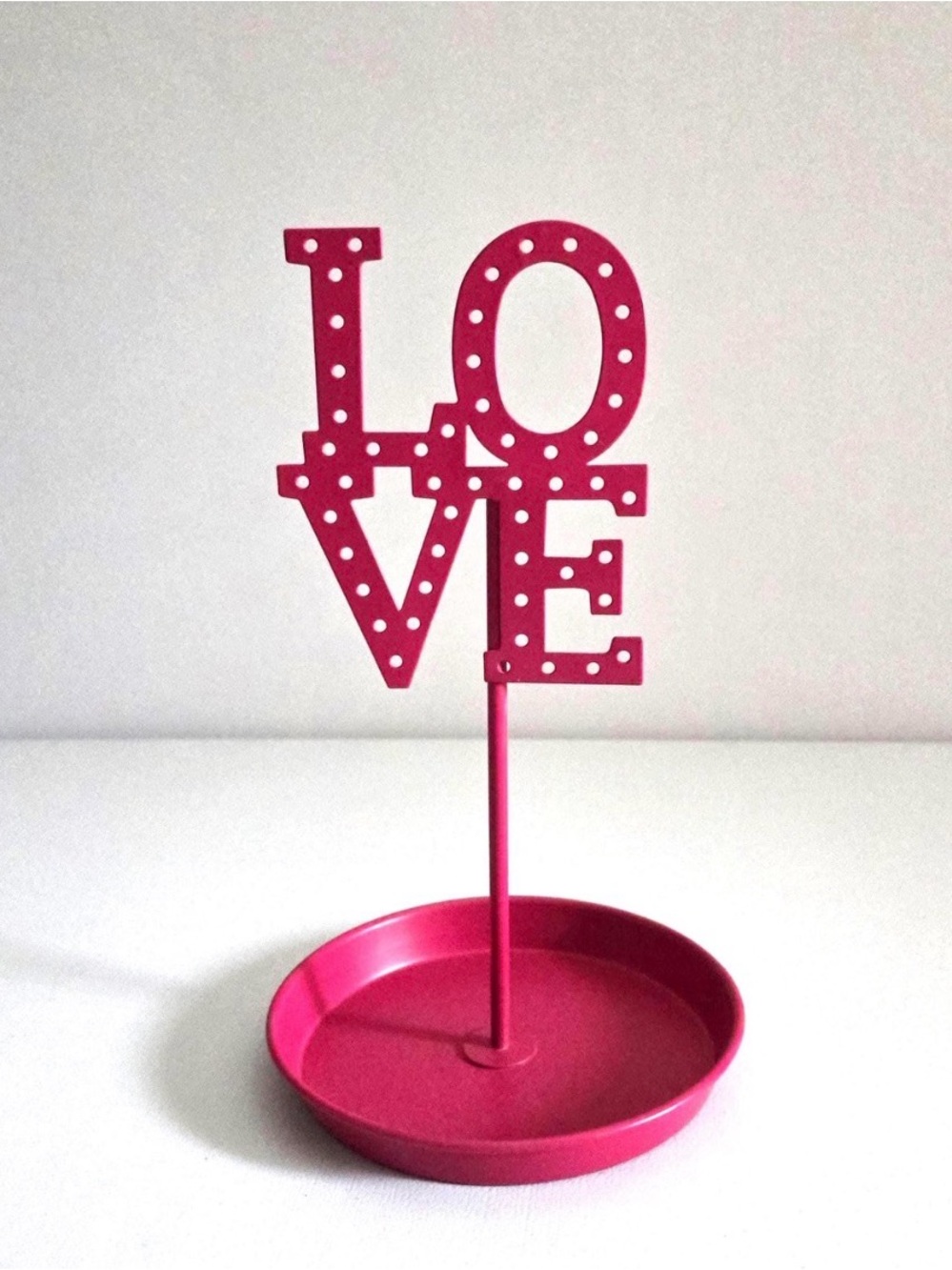 Hot Pink LOVE Jewelry Stand Y2K
Earring Holder Vanity Tray New